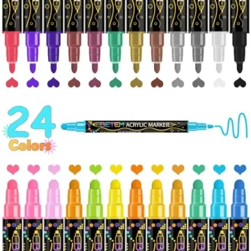 Betem Dual Tip Acrylic Paint Pens for Creative Projects