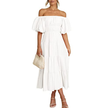 LILLUSORY White Off-The-Shoulder Sundress for Women