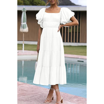 LILLUSORY White Off-The-Shoulder Sundress for Women