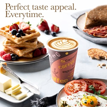 Quality Disposable Coffee Cups with Lids - 100 Pack