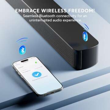 GEOYEAO Sound Bar for Smart TV w/Dolby Atmos 2.1 ch 190W 37 inch Surround Sound TV Speaker Home Theater System, HDMI-ARC/BluetoothOptical/AUX/Connection for TV/Projector/DVD Player/Switch/PC