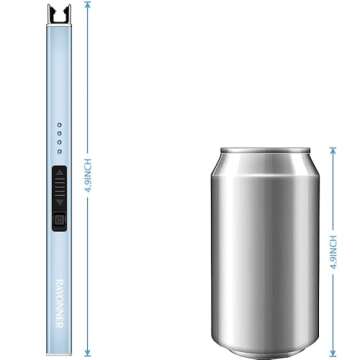 RAYONNER Electric Candle Lighter Plasma Arc Lighters Easter Basket Stuffers Valentines Day Gift Windproof & Flameless USB Rechargeable with Safety Switch (Sierra Blue, Packs of 2)