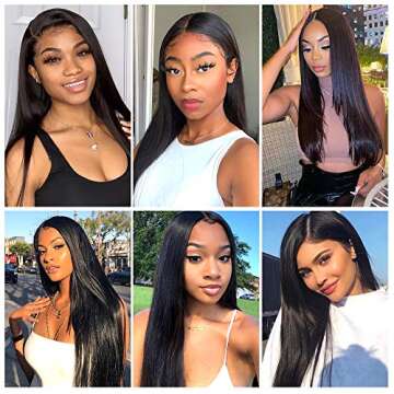 HD Transparent Lace Front Wigs Human Hair 150% Density Pre Plucked with Baby Hair 4x5 Straight Lace Frontal Wig Brazilian Human Hair Wigs for Black Women Natural Color…