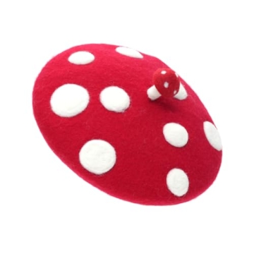 Mushroom Beret Handmade Wool Felt Hat for Stylish Individuals