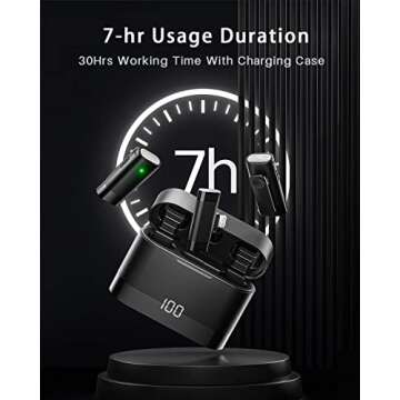 Wireless Lavalier Microphone for iPhone, iPad with Lightning, 2-in-1 Plug-Play Mini Mic with Charging Case for Vlog Tiktok Podcast Phone Video Recording Noise canceling (White Windscreen, USB C)