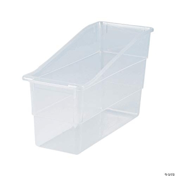 Clear Plastic Book Bins Set for Classroom and Office