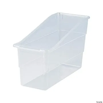 Clear Plastic Book Bins Set for Classroom and Office