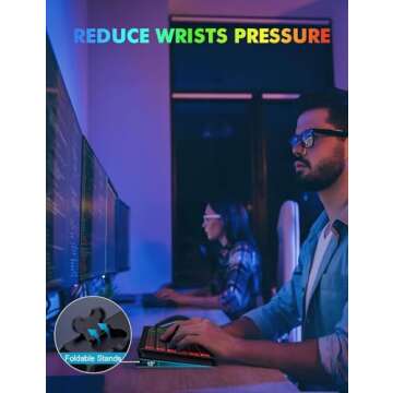 Wireless Keyboard and Mouse Combo - RGB Backlit, Rechargeable & Light Up Letters, Full-Size, Ergonomic Tilt Angle, Sleep Mode, 2.4GHz Quiet Keyboard Mouse for Mac, Windows, Laptop, PC, Trueque