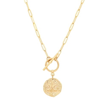 Celestial 18k Gold Moon and Star Pendant Necklace