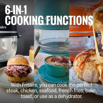 Non-Toxic Air Fryer Glass 5 Quart w/ 360 Visibility, Self-Cleaning, 400F Vortex Air Fryer for Even Cooking, BPA-Free Teflon Free, 6-in-1 Functions, Rotisserie, Roast, Bake, White