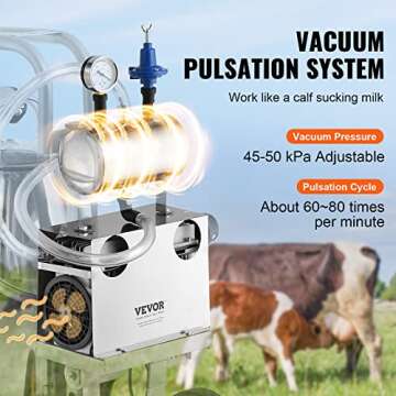 VEVOR Electric Cow Milking Machine - Portable & Efficient