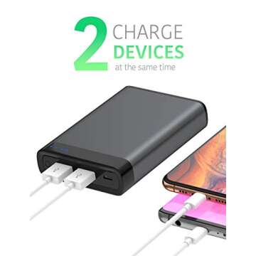 TALK WORKS Portable Charger - Fast Charging Power Bank Compatible with iPhone 13/Pro/Pro Max, 14/Plu...