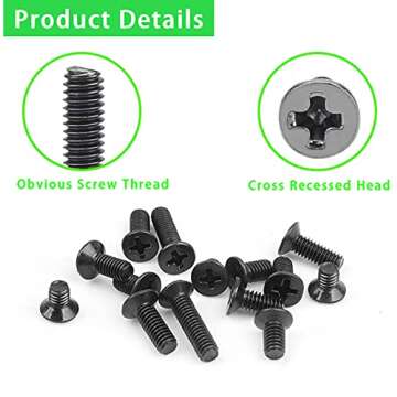 500Pcs Laptop Computer Replacement Screws Assortment Kit, PC Flat Head Phillips Micro Screws, Tiny Screws for Electronic Repair, M2 M2.5 M3 Countersunk Screws for Lenovo HP IBM Acer Samsung