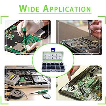 500Pcs Laptop Computer Replacement Screws Assortment Kit, PC Flat Head Phillips Micro Screws, Tiny Screws for Electronic Repair, M2 M2.5 M3 Countersunk Screws for Lenovo HP IBM Acer Samsung