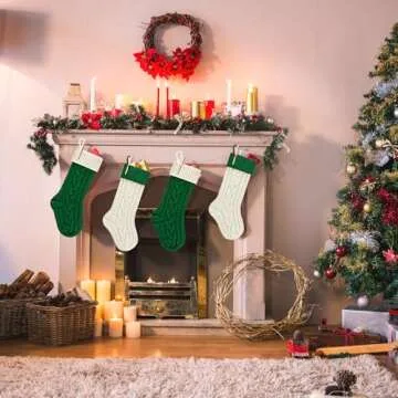 PETOX Christmas Stockings - Large Knitted Holiday Gifts