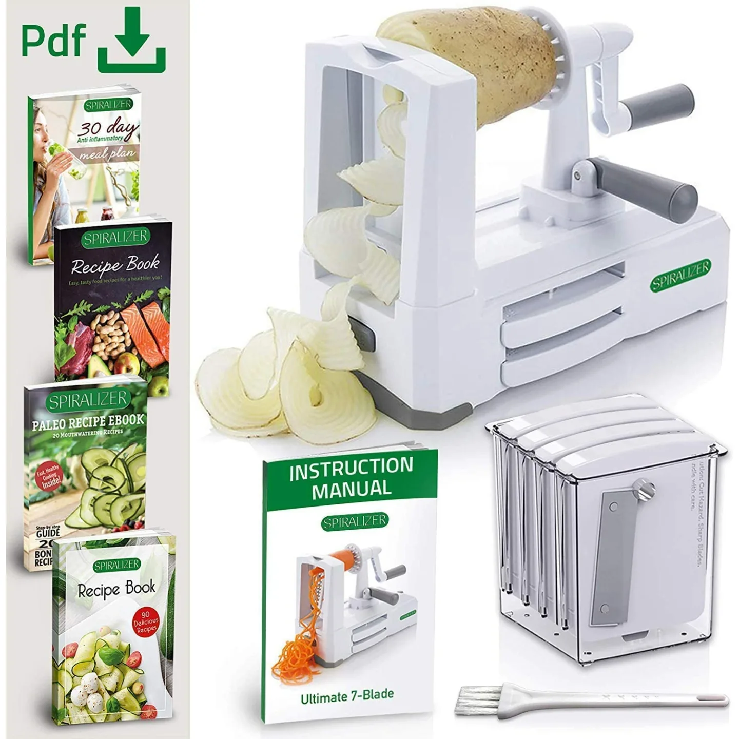 Top Spiralizer with 7 Blades for Healthy Dishes