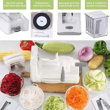 Top Spiralizer with 7 Blades for Healthy Dishes
