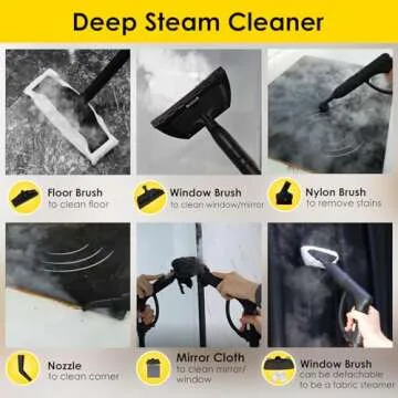 Potlimepan 1500 watt Deep Steam Cleaner with Attachments,Portable Steam Cleaner,Upholstery Steam Cleaner,Steam Cleaner for Home,Tile and Grout Steam Cleaner with on-board Storage (WJ528(NK-0697))
