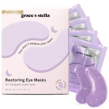 grace & stella Under Eye Patches for Puffy Eyes and Dark Circles (Retinol, 6 Pairs) Restoring Gel Un...