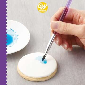 Wilton 5-Piece Decorating Brush Set - Food Safe Decorating Brushes for Dusting Edible Glitter and Painting with Edible Color on Treats, Synthetic Bristles
