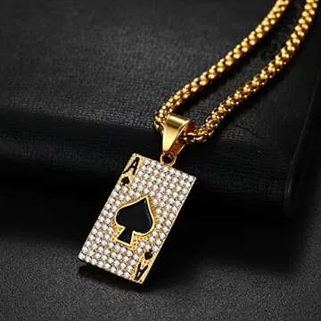 OIDEA Ace of Spades Necklace - Unisex Stainless Steel Jewelry
