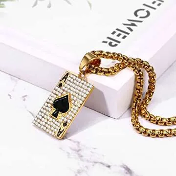 OIDEA Ace of Spades Necklace - Unisex Stainless Steel Jewelry