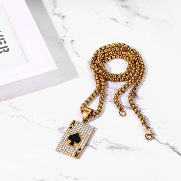 OIDEA Ace of Spades Necklace - Unisex Stainless Steel Jewelry