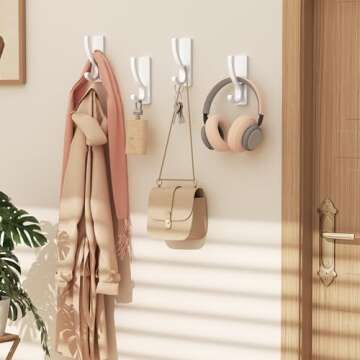 Heavy Duty Adhesive Wall Hooks for Easy Home Organization