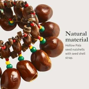 Meinl Sonic Energy Seed Shell Shaker Percussion Instrument Anklet/Bracelet — Nature Sounds for Meditation, ASMR, Sound Therapy, Yoga