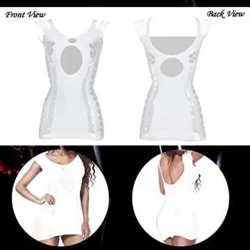 12 Pieces Women's Fishnet Lingerie Mesh Babydoll Bodysuit Lace Smock Lingerie for Women (Vivid Color)