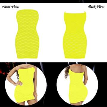 12 Pieces Women's Fishnet Lingerie Mesh Babydoll Bodysuit Lace Smock Lingerie for Women (Vivid Color)