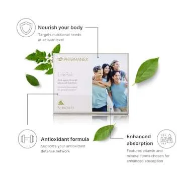 Pharmanex Nu Skin LifePak Advanced Nutritional Supplement for Adults | 60 Daily Packets | Aging, Dig...