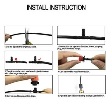 Drip Irrigation Kit, 1/4 Inch Polyethylene Distribution Irrigation Pipe for Micro-Spraying, Emitter Connecting Pipe Kit, DIY Garden Water-Saving Irrigation System with Blank Branch Hose. (01, 98FT)