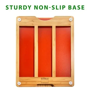 Bamboo Cutting Board with Color-Coded Mats for Safe Prep