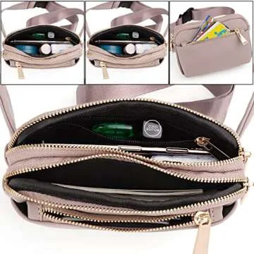 UTO Fanny Pack for Women Crossbody Trendy Fashion Belt Purse Chest Waist Hip Bumbag for Outdoor Shopping Travel Hiking