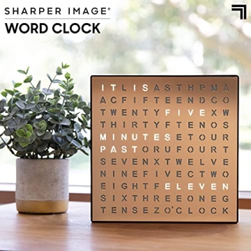 Sharper Image LED Word Clock with Elegant Copper Finish
