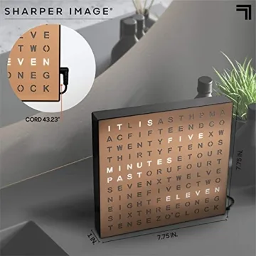 Sharper Image LED Word Clock with Elegant Copper Finish