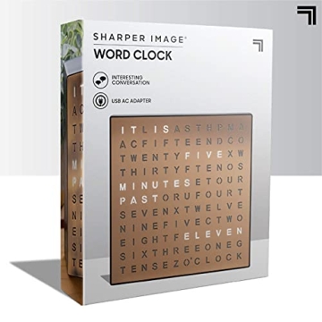 Sharper Image LED Word Clock with Elegant Copper Finish