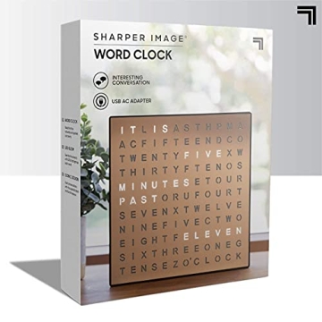 Sharper Image LED Word Clock with Elegant Copper Finish