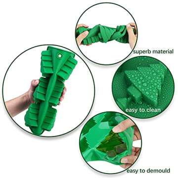 MCEAST 4 Pack Christmas Silicone Molds Candy Molds Christmas Chocolate Molds With Christmas Tree Santa Hat Bell Snowflake Patterns for Christmas Party, Home Baking And DIY Crafts (Red, Green)