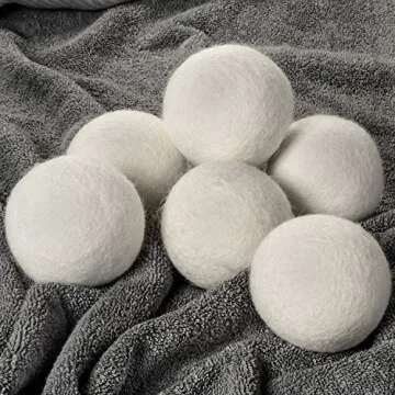 Set of 6 Extra Large 100% Organic New Zealand Wool Dryer Balls by WoolDryer Plus | Once you go wool, you'll never go back.