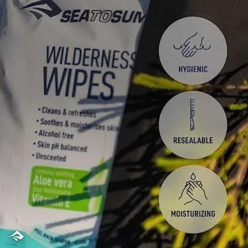 Sea to Summit Wilderness Wipes Rinse-Free Body Wipes, 2-Pack (36 Wipes per Pack)