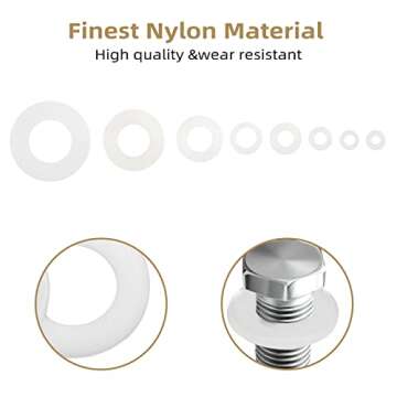 QTEATAK 510 Pcs White Nylon Flat Washer Assortment Kit for Electrical Connections on Household & Com...