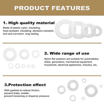 Nylon Flat Washer Assortment Kit for Electrical Connections