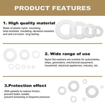 Nylon Flat Washer Assortment Kit for Electrical Connections