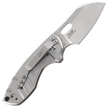 CRKT Pilar EDC Folding Pocket Knife: Compact Everyday Carry, Satin Blade with Finger Choil, Thumb Sl...