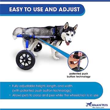 Walkin' Wheels Dog Wheelchair for Medium to Large Dogs
