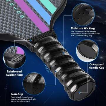 Achiou Pickleball Paddle Set - Lightweight & USAPA Approved