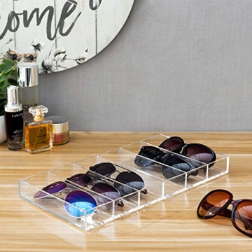 MyGift Premium Acrylic Sunglass Holder with 6 Compartments