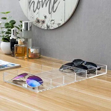 MyGift Premium Acrylic Sunglass Holder with 6 Compartments